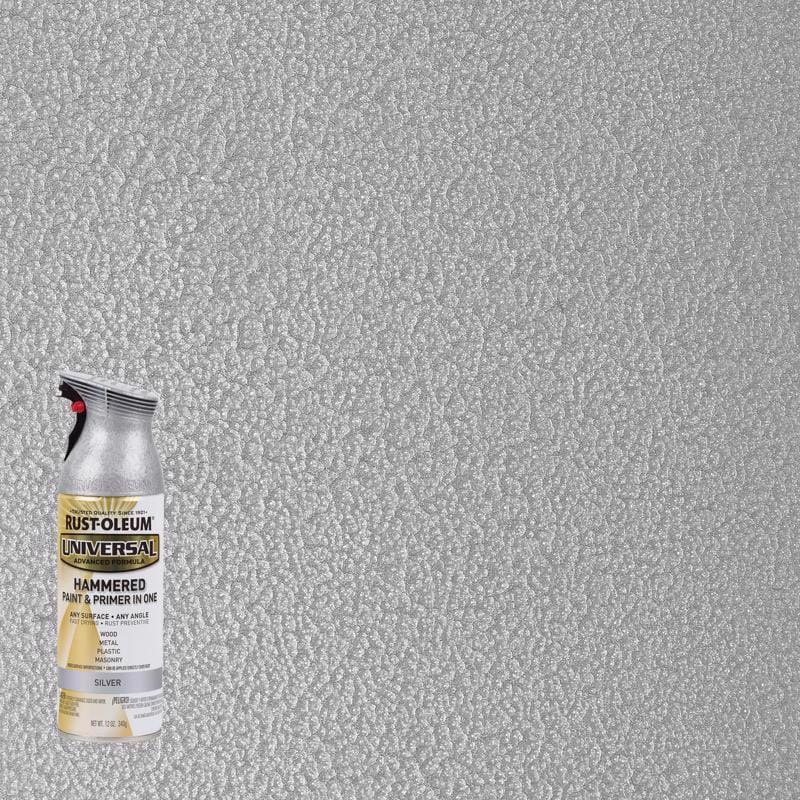 Rust-Oleum 245219 Universal Hammered Silver Spray Paint 12 oz