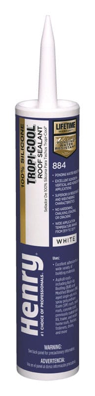 Henry HE884004 Tropic-Cool 884 White Silicone Sealant 10 oz
