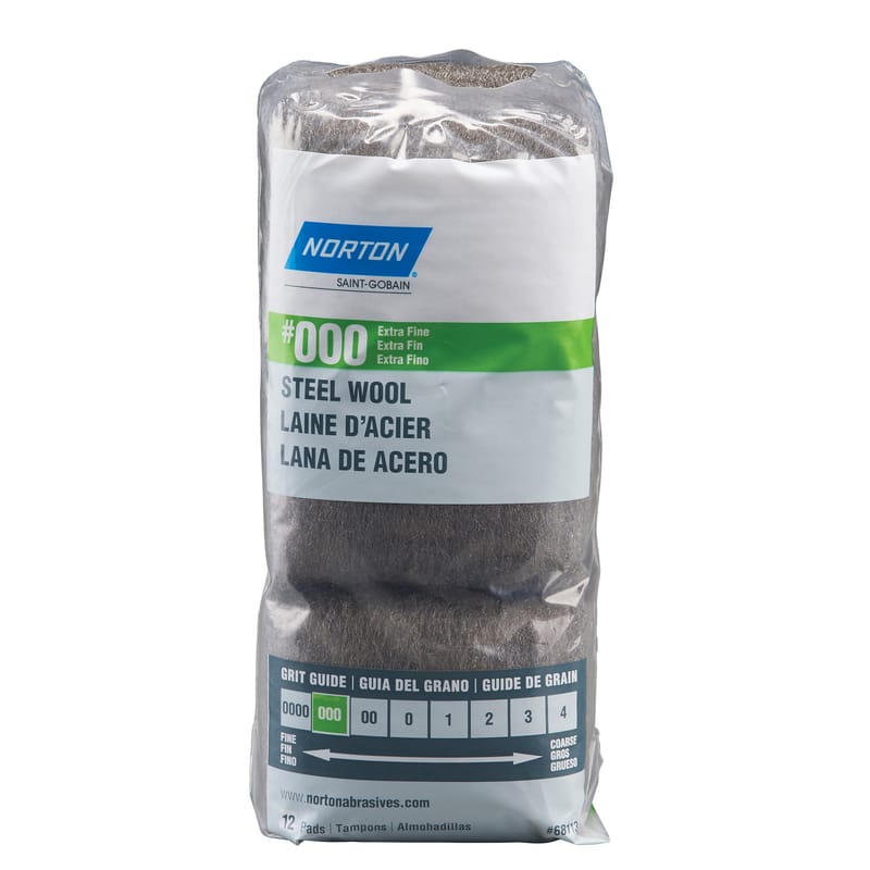 Norton 7660768113 000 Grade Extra Fine Steel Wool Pad 12 pk