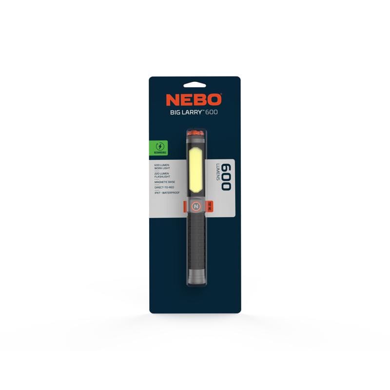 Nebo NEB-FLT-1033 Big Larry 600 lm Black/Gray LED Rechargeable Work Light Flashlight 18650 Battery