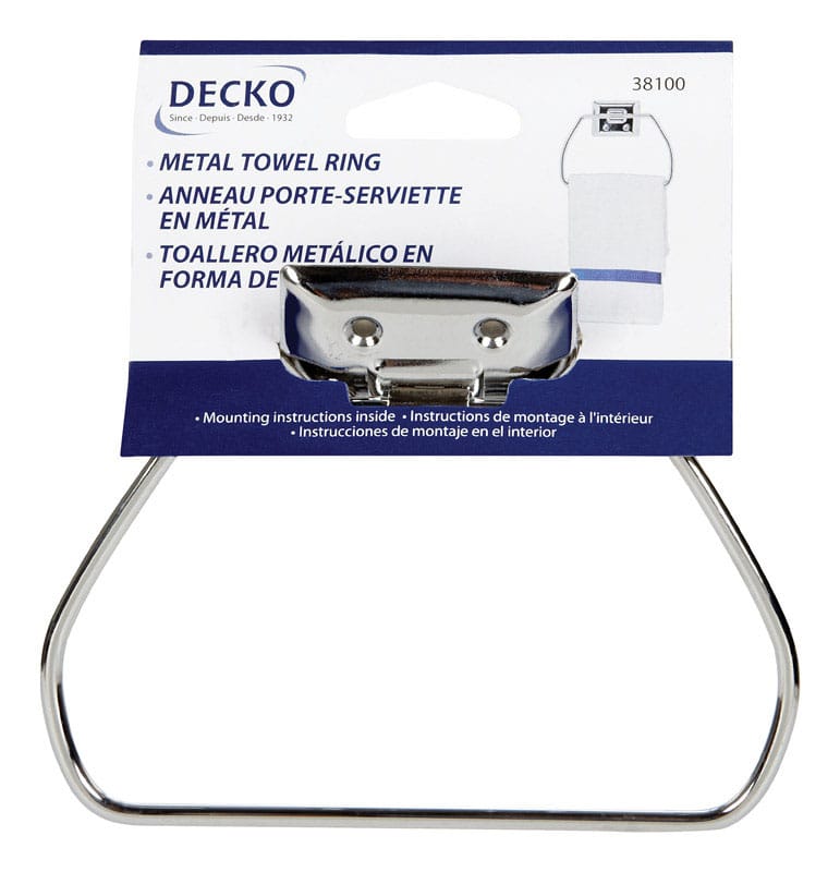 Decko 38100 Chrome Silver Stirrup Towel Ring Steel