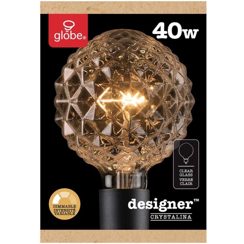 Globe 84637 Electric Designer Crystalina 40 W G30 Decorative Incandescent Bulb E26 (Medium) Amber 1 pk