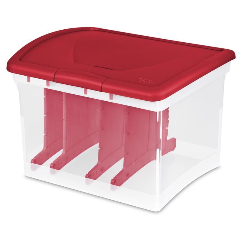 Sterilite 19806604 Clear/Red Light Storage Bag 12.38 in. H X 18.38 in. W X 14.88 in. D