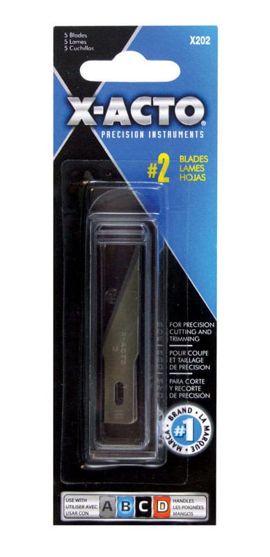 X-Acto XW202E #2 Carbon Steel Heavy Duty Replacement Blade 1-7/8 in. L 5 pk