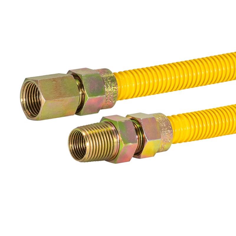 Eastman 10YE515024 1/4 in. MIP in. X 3/8 in. D FIP 24 in. Stainless Steel Gas Connector