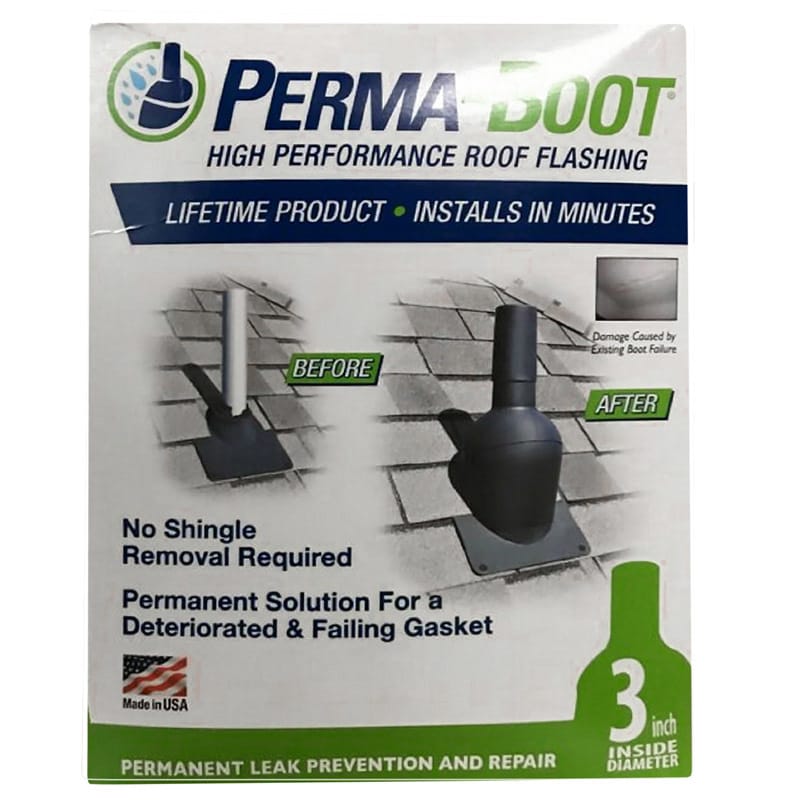 Perma-Boot 312-3N1 BLK 7-1/4 in. W X 8 in. L Plastic Roof Flashing Black