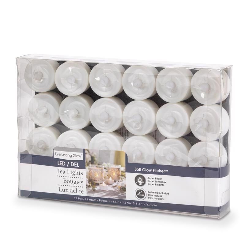 Gerson 32659 Everlasting Glow White Unscented Scent Tealight Flameless Flickering Candle