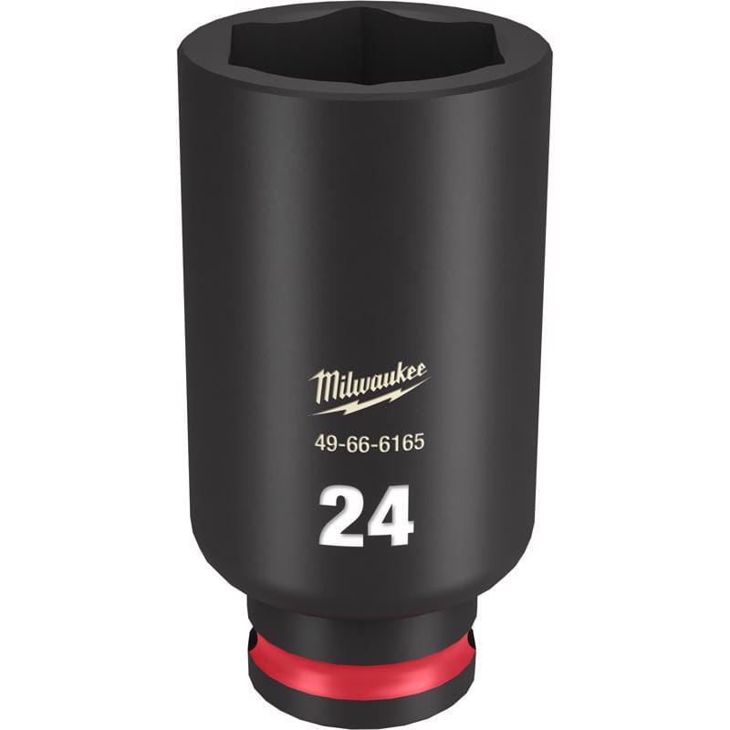 Milwaukee 49-66-6165 Shockwave 24 mm X 3/8 in. drive Metric 6 Point Deep Impact Socket 1 pc