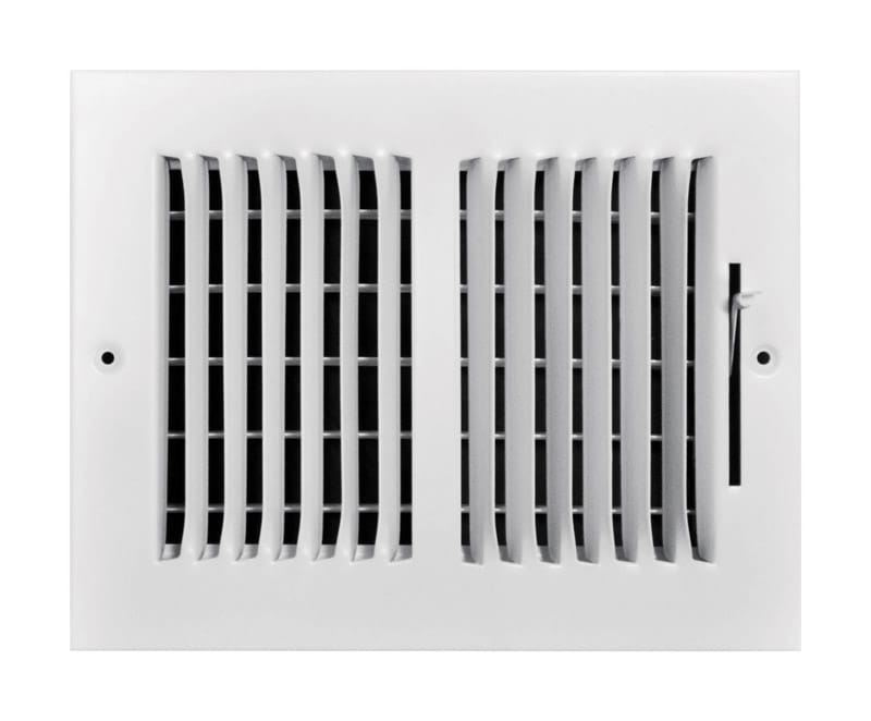 Tru Aire C102M08X04 4 in. H X 8 in. W 2-Way Powder Coat White Steel Wall/Ceiling Register