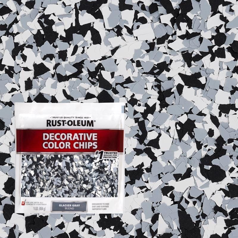 Rust-Oleum 312449 Indoor and Outdoor Glacier Gray Blend Decorative Color Chips 1 lb