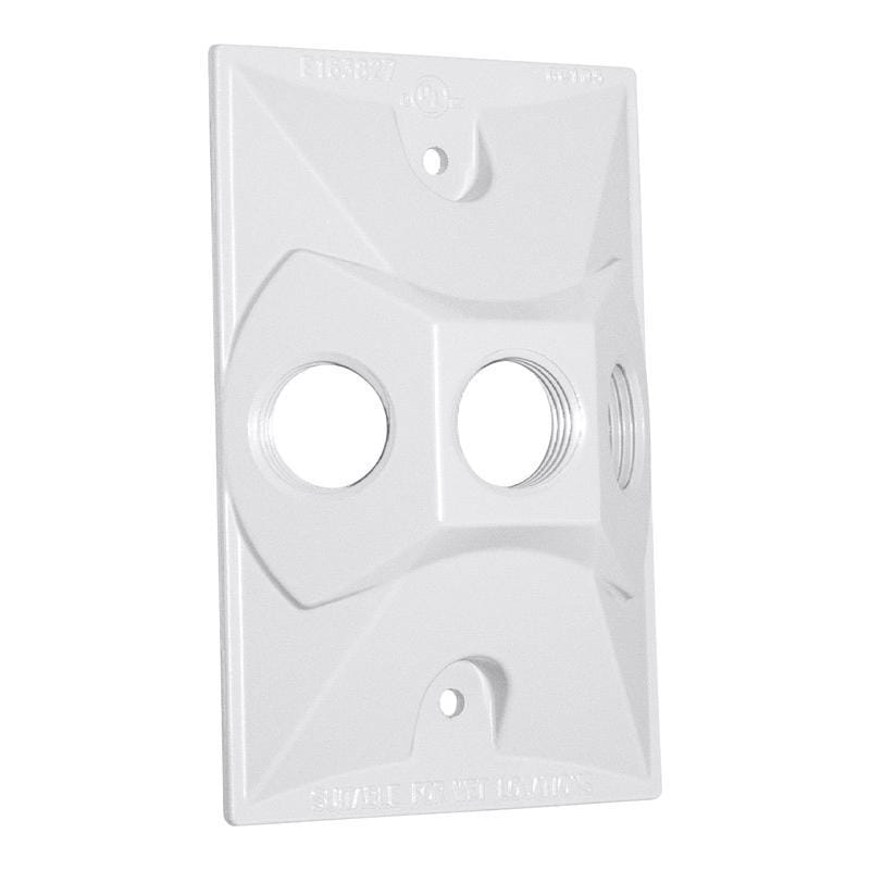 Sigma Engineered Solutions 14373WH Rectangle Die-Cast Metal 1 gang 4.61 in. H X 2.85 in. W Lampholder Cover