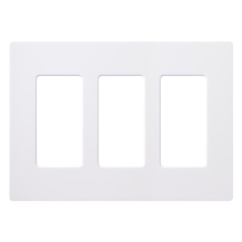 Lutron CW-3B-WH Claro White 3 gang Plastic Decorator Wall Plate 1 pk