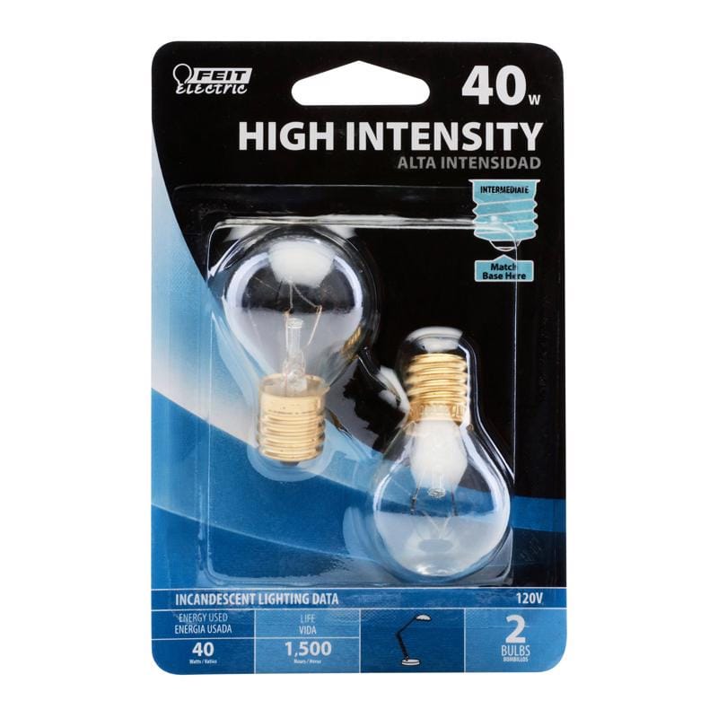 Feit BP40S11N/2/RP 40 W S11 Globe Incandescent Bulb E17 (Intermediate) Soft White 2 pk