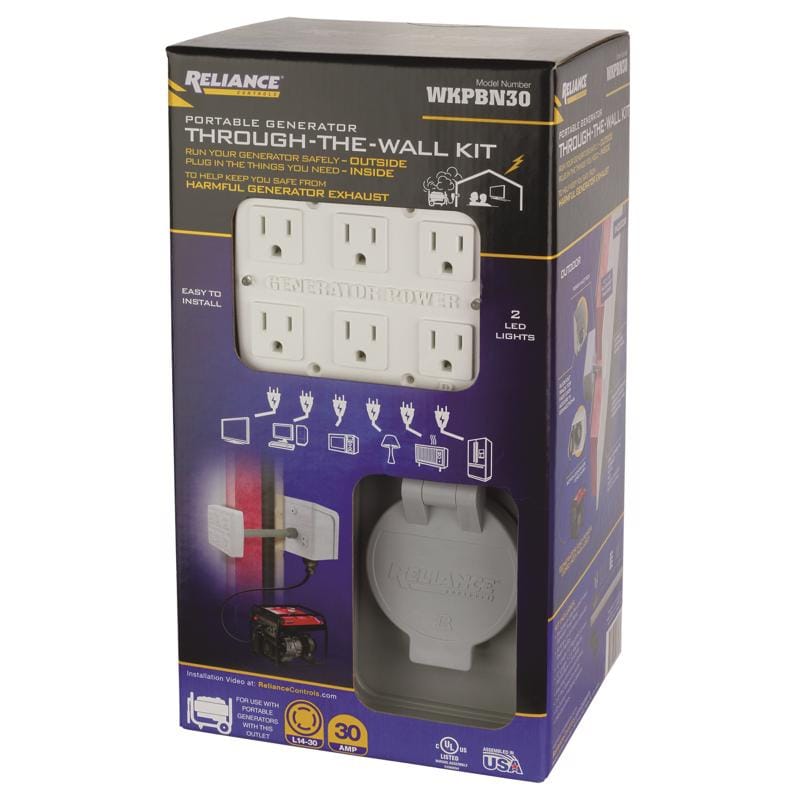 Reliance Controls WKPBN30 30 amps 120/240 V 6 space 6 circuits Surface Mount Generator Power Transfer Kit