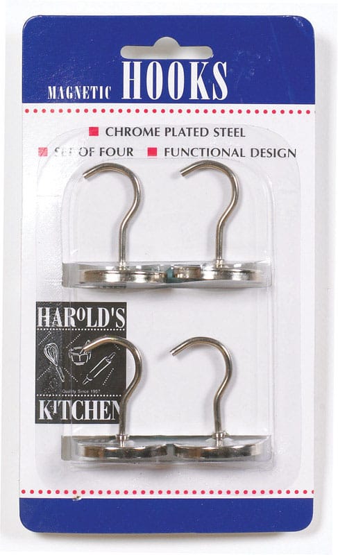 Harold Import 43103 Silver Steel Magnetic Hooks