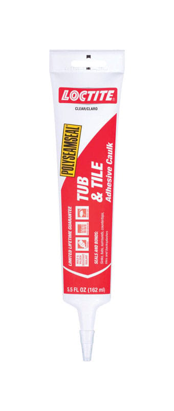 Loctite 2138419 Polyseamseal Clear Acrylic Latex Tub and Tile Adhesive Caulk 5.5 oz