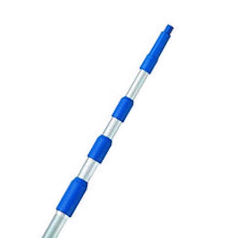 Ettore 43012 REA-C-H Telescoping 12 ft. L X 1 in. D Aluminum Extension Pole Silver/Blue
