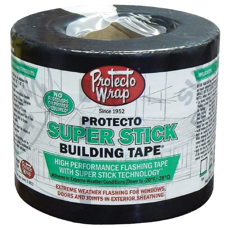 Protecto Wrap 844004SW Super Stick 4 in. W X 75 ft. L Synthetic Flashing Tape White