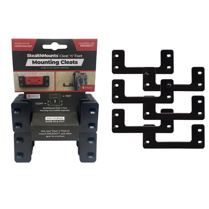 Stealthmounts OM-CL-BLK-6 Mounting Cleats Compatible with Milwaukee Packout; Black ABS Packout Holder 6 pk