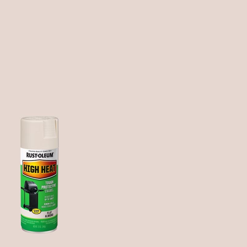 Rust-Oleum 7750830 Specialty Flat Almond High Heat Spray Paint 12 oz