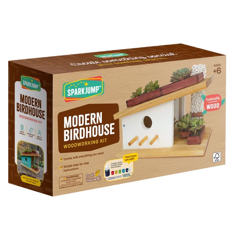 Sparkjump MBHWK04 Modern Birdhouse Woodworking Kit