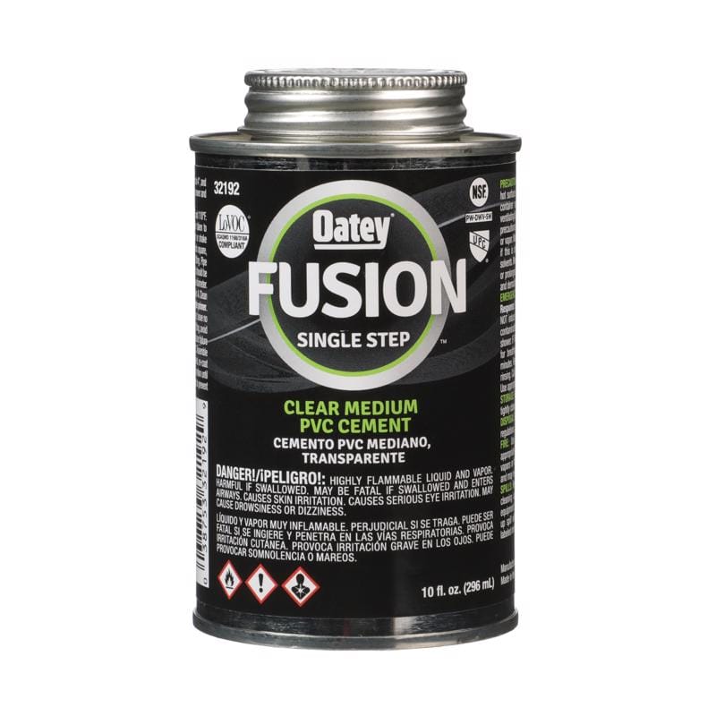 Oatey 32192 Fusion Single Step Clear Cement For Medium PVC 10 oz
