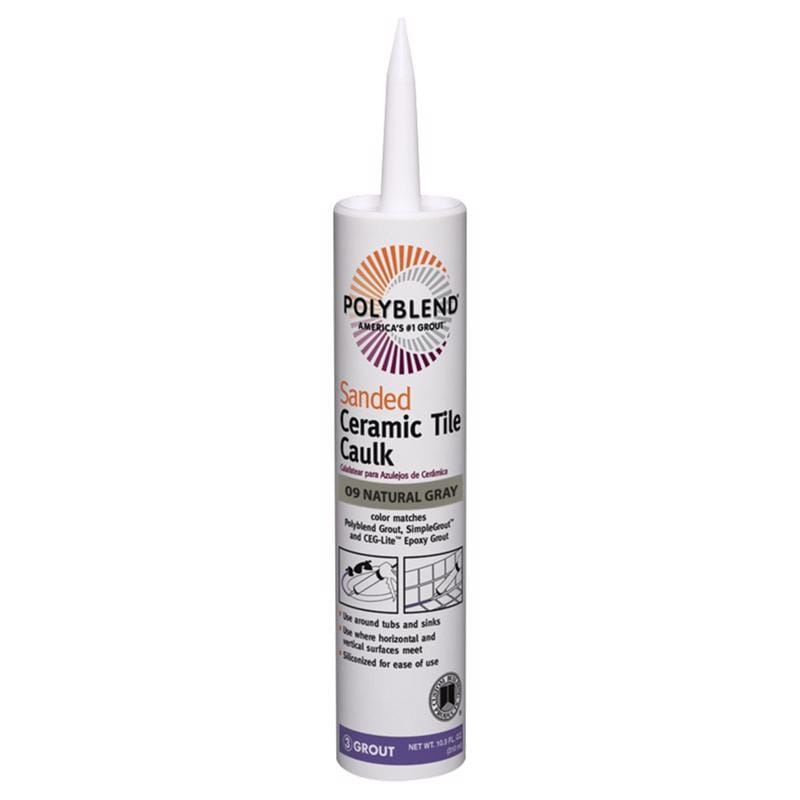 Custom Building Products PC0910S-6 Polyblend Natural Gray Siliconized Acrylic Tile Caulk 10.5 oz