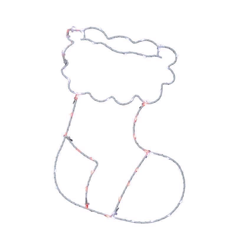 Celebrations 15STCKA LED Red/White Stocking Silhouette 15 in. Hanging Decor