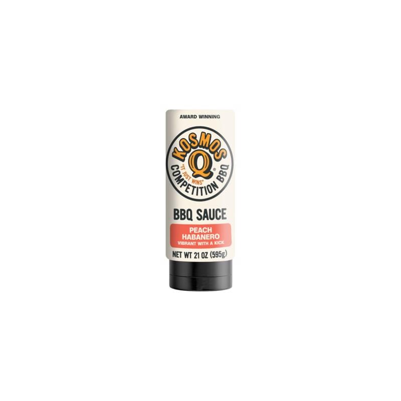Kosmos Q KOS-S-PCHHAB Peach Habanero BBQ Sauce 21 oz