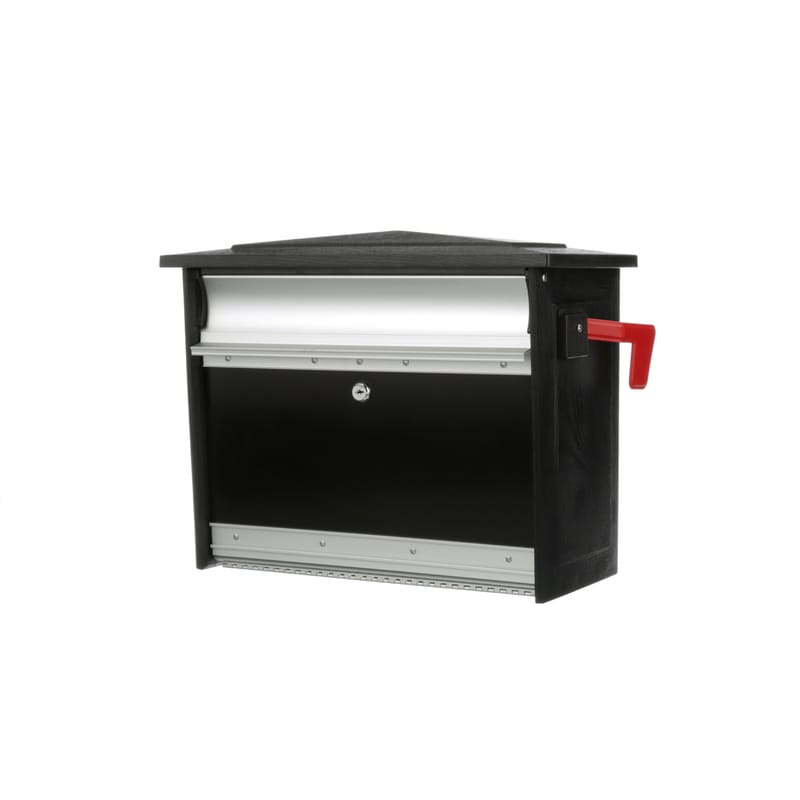 Architectural Mailboxes MSK00BAM Mailsafe Contemporary Aluminum Wall Mount Black Locking Mailbox