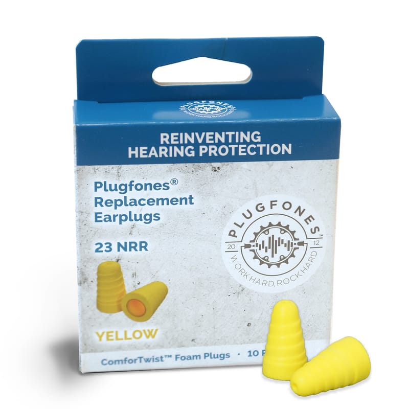 Plugfones PRP-FY10 ComforTwist 29 dB Soft Foam Replacement Tip Replacement Ear Plugs Yellow 5 pair