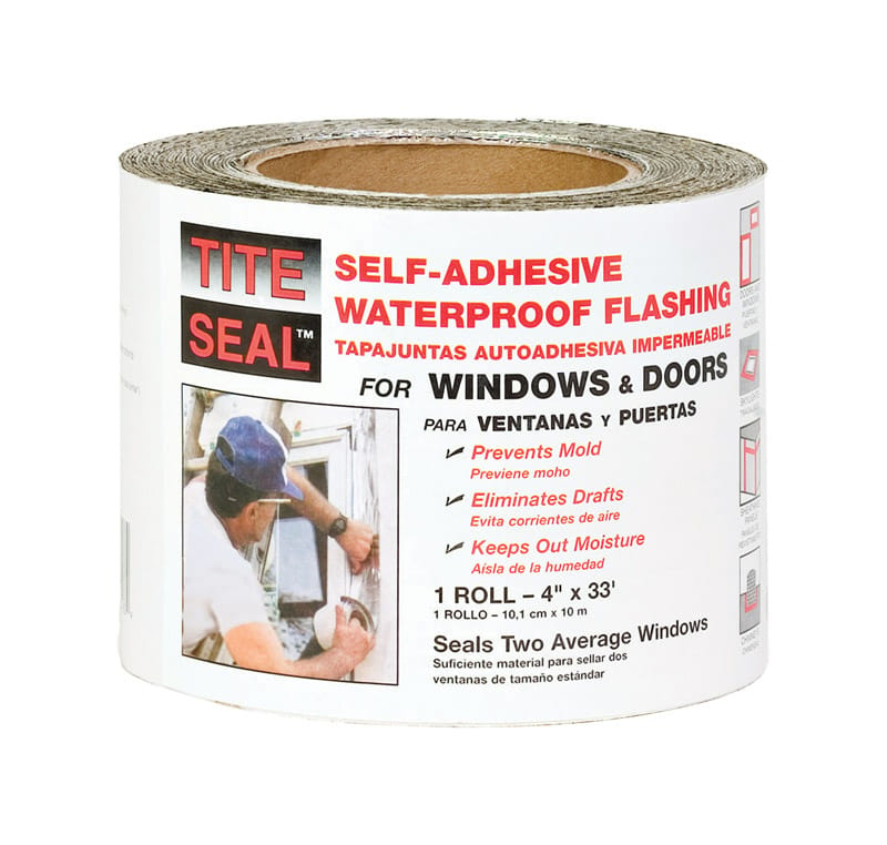 Tite Seal TS433 4 in. W X 33 ft. L Rubber Self-Adhesive Waterproof Flashing Silver