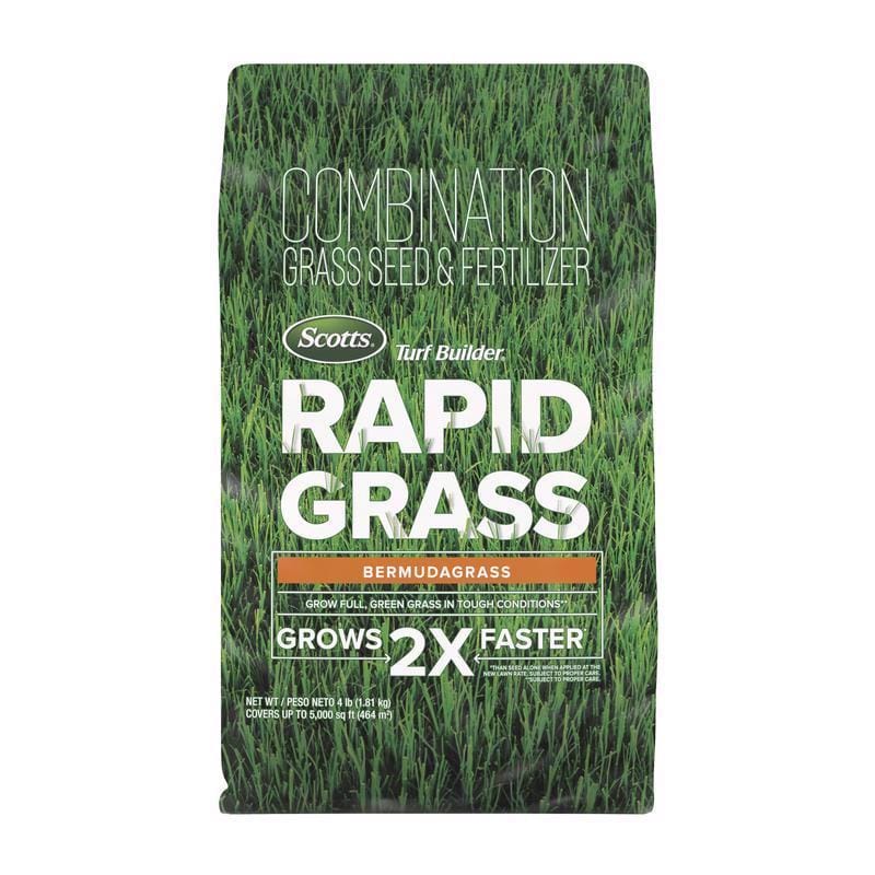 Scotts 18355F Turf Builder Rapid Grass Bermuda Grass Full Sun Grass Seed and Fertilizer 4 lb