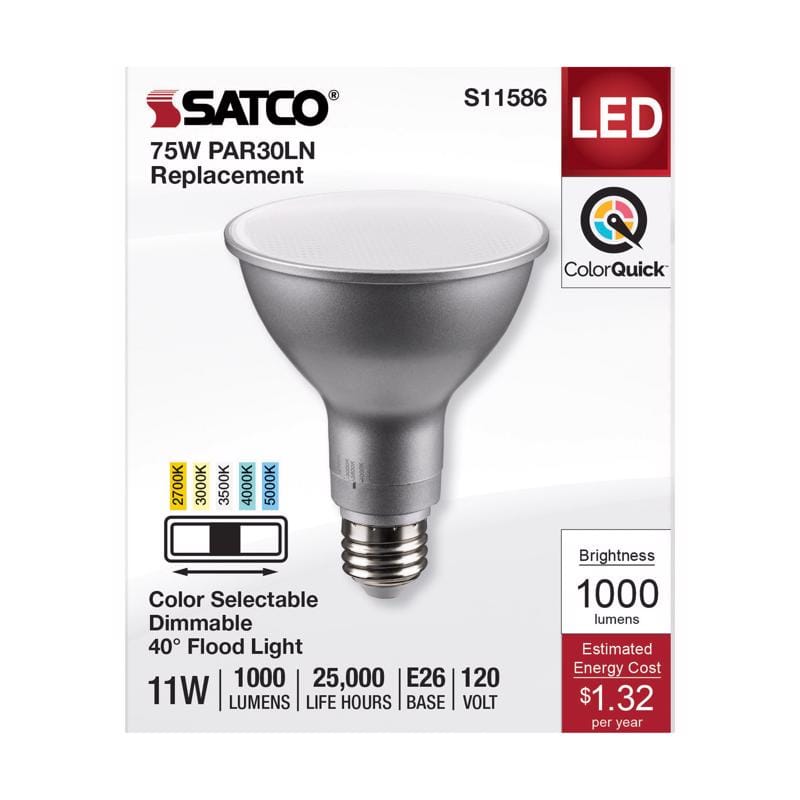 Satco Products, Inc. S11586 Satco PAR30LN E26 (Medium) LED Bulb Tunable White/Color Changing 75 Watt Equivalence 1 pk