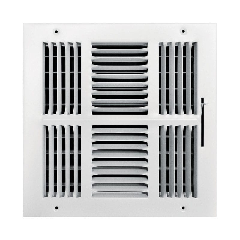 Tru Aire C104M10X10 10 in. H X 10 in. W 4-Way Powder Coat White Steel Wall/Ceiling Register