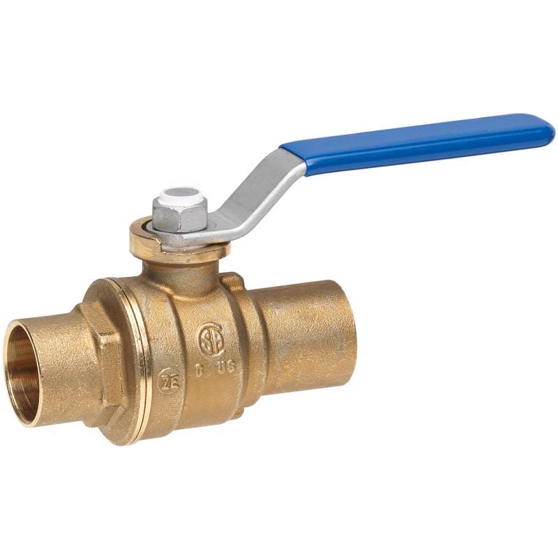 Homewerks 116-4-34 3/4 in. Brass Sweat Ball Valve Full Port Quarter-Turn Lever For Water/Oil/Gas