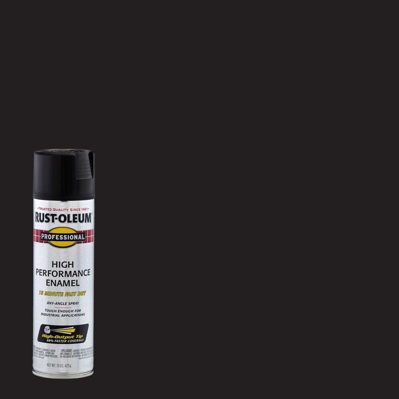 Rust-Oleum 7578838 Professional Flat Black Spray Paint 15 oz