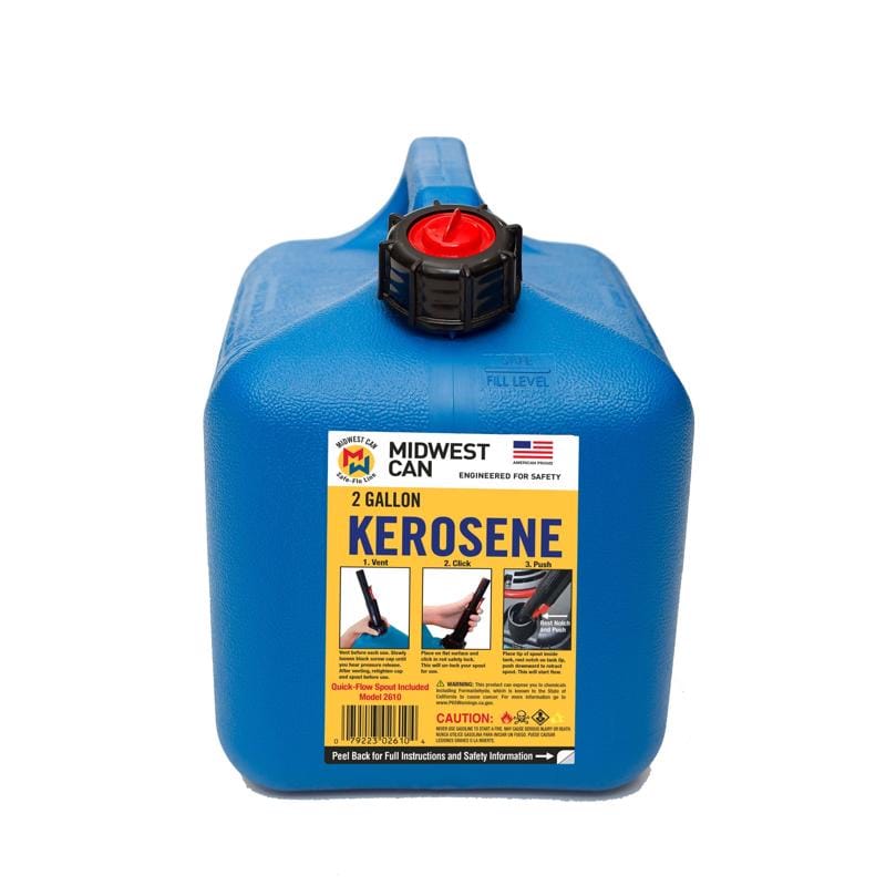 Midwest Can 2610 Quick Flow Spout HDPE Kerosene Can 2 gal