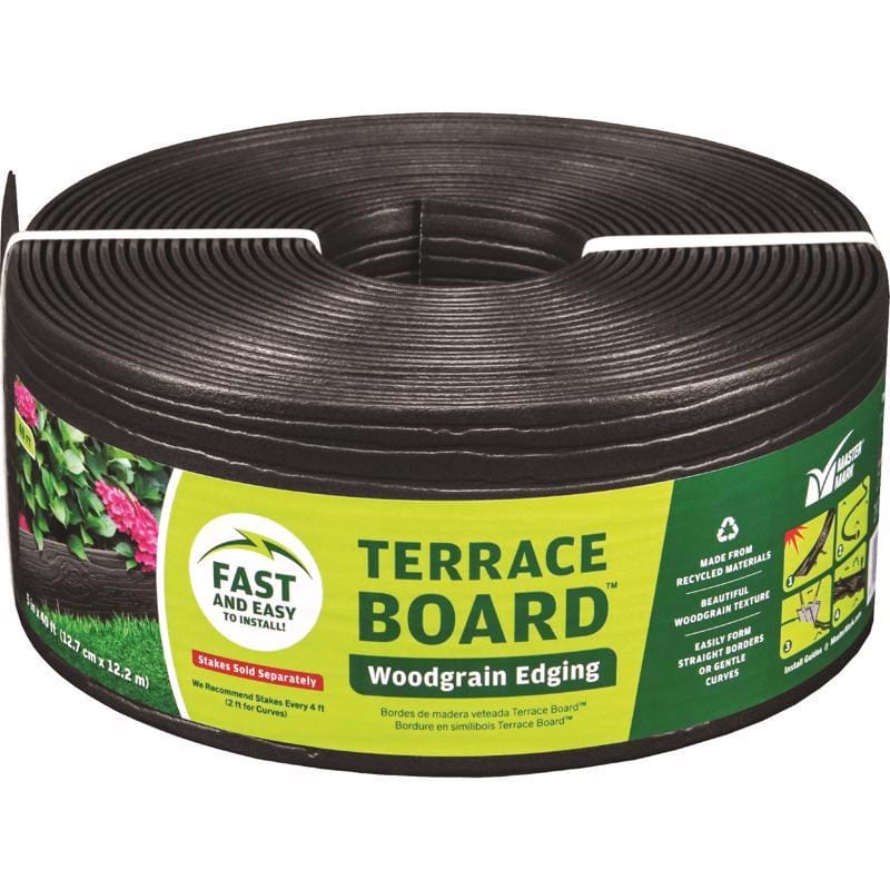 Master Mark 94440 Terrace Board 40 ft. L X 4 in. H Plastic Black Lawn Edging