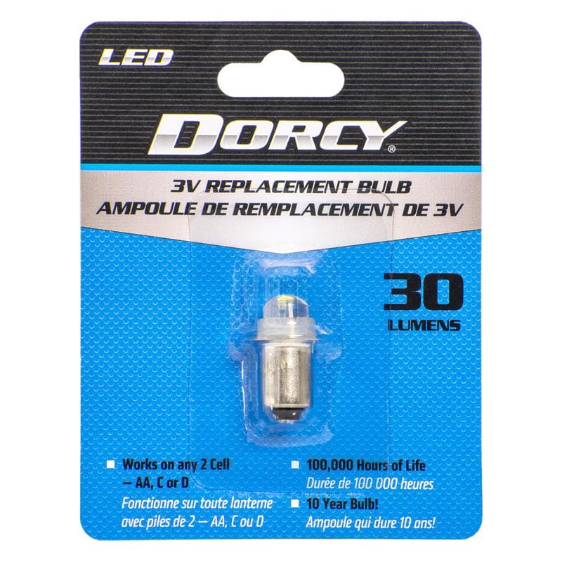 Dorcy 411643 White LED Flashlight Bulb 3 V Flanged Base