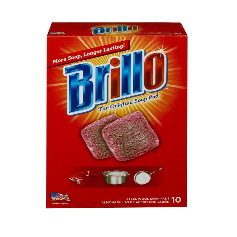 Brillo 23310 Heavy Duty Steel Wool Pads For Multi-Purpose 5.1 in. L 10 pc