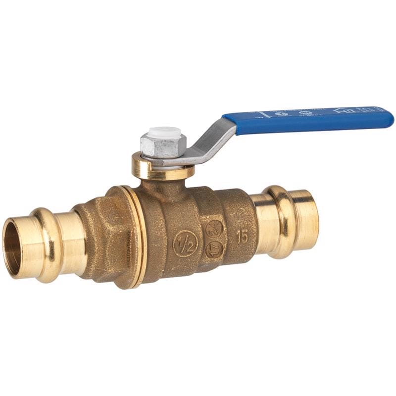 Homewerks 116-6-12HW 1/2 in. Brass Press Ball Valve Full Port Lever