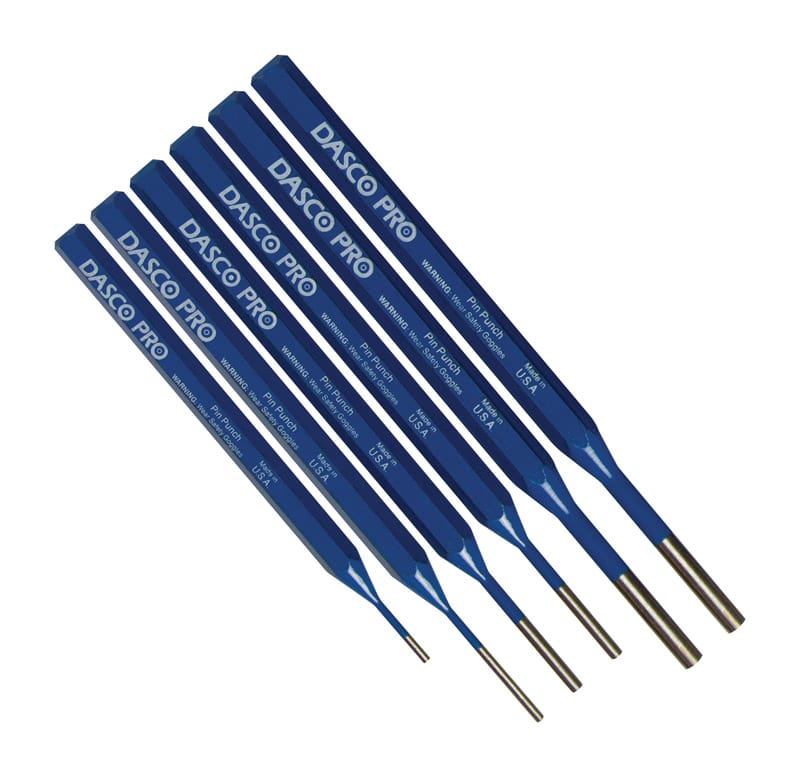 Dasco Pro 22 High Carbon Steel Pin Punch Set 6 pc