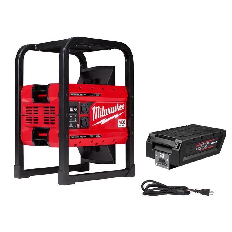 Milwaukee MXF002-1HD812 MX FUEL Carry-On Lithium-Ion 3600W/1800W Power Supply Power Supply Kit 2 pc