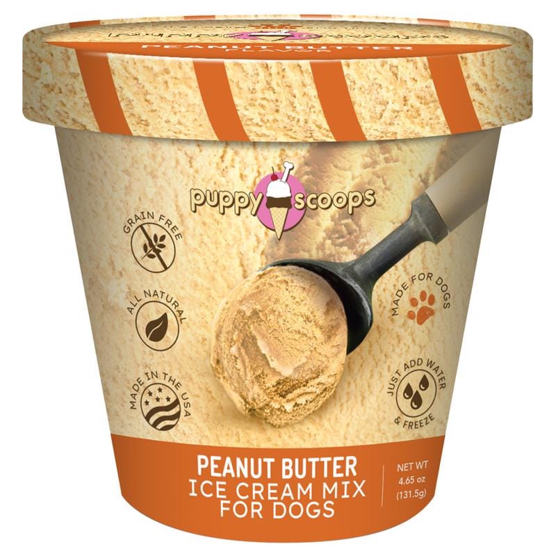 Puppy Scoops 091037866400 Ice Cream Mix Peanut Butter Grain Free Treats For Dogs 4.65 oz 1 pk