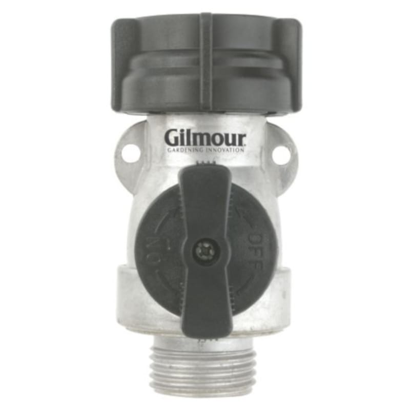 Gilmour 801074-1001 6 in. Aluminum Threaded 2 Male/1 Female Single Shut-Off Valve