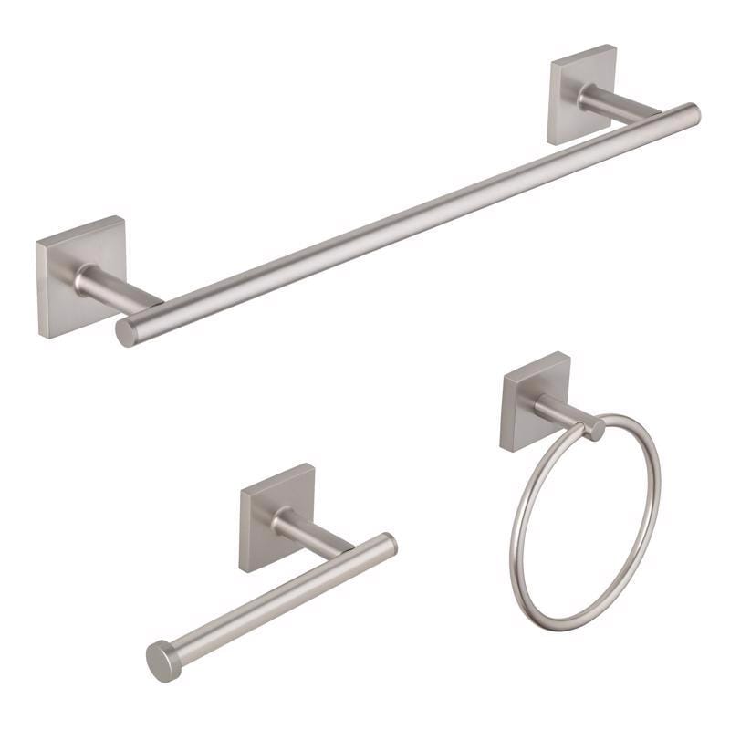 Oakbrook Collection BH-OB5000BN Brushed Nickel Silver Die Cast Zinc Towel Holder