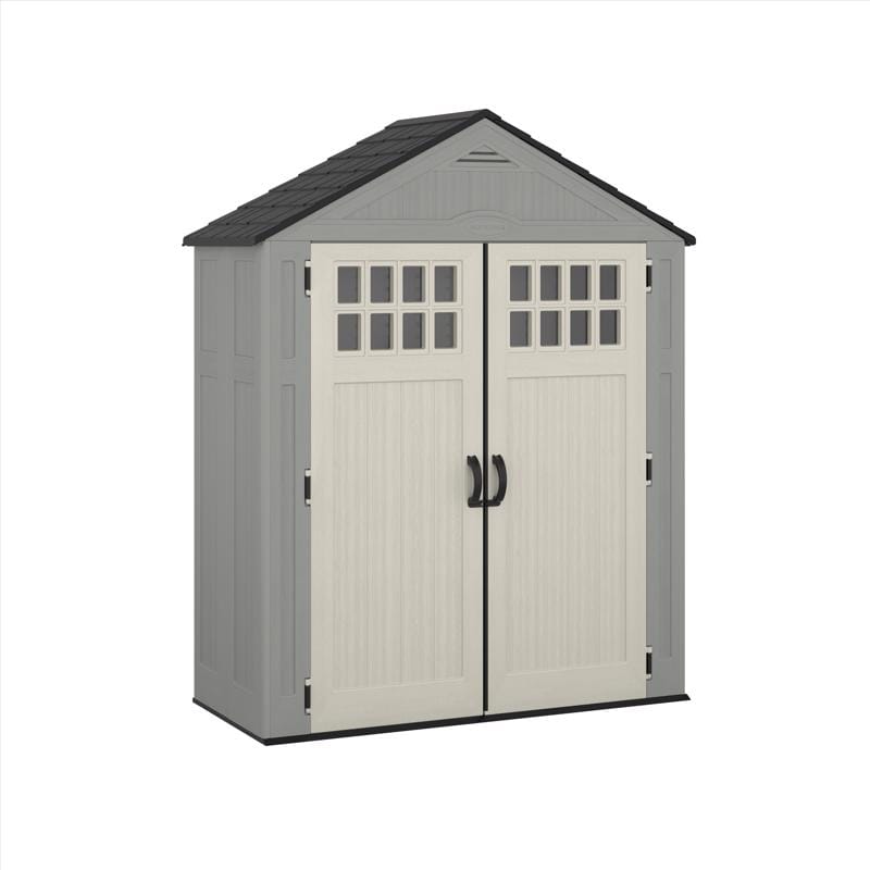 Suncast BMS6312 Everett 6 ft. x 3 ft. Resin Vertical Peak Storage Shed with Floor Kit