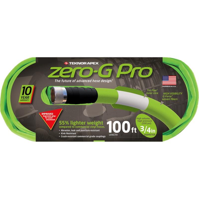 Teknor Apex 4300-100 Zero-G Pro 3/4 in. D X 100 ft. L Heavy Duty Commercial Grade Garden Hose