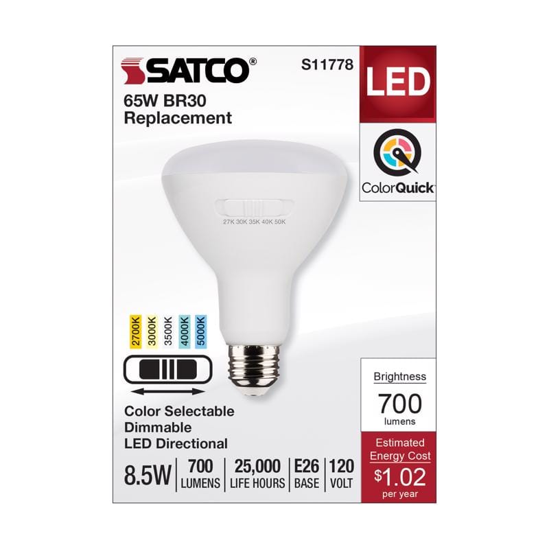Satco Products, Inc. S11778 Satco BR30 E26 (Medium) LED Bulb Tunable White/Color Changing 65 Watt Equivalence 1 pk